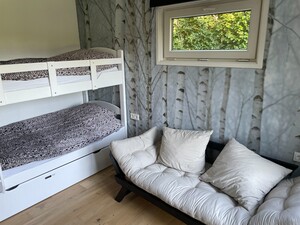 kinderslaapkamer stapelbed + slaapbank